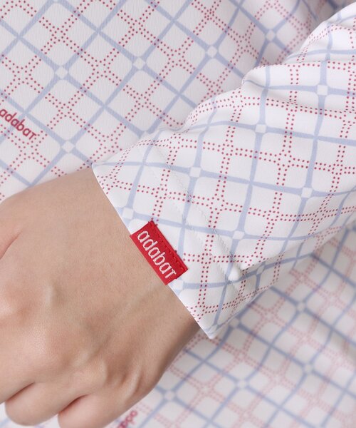 adabat(アダバット)の「ティーチェックプリントスムースモックT(Tシャツ/カットソー・レディース・ピンク系1/ホワイト系1・40/38/42)」の4枚目の写真