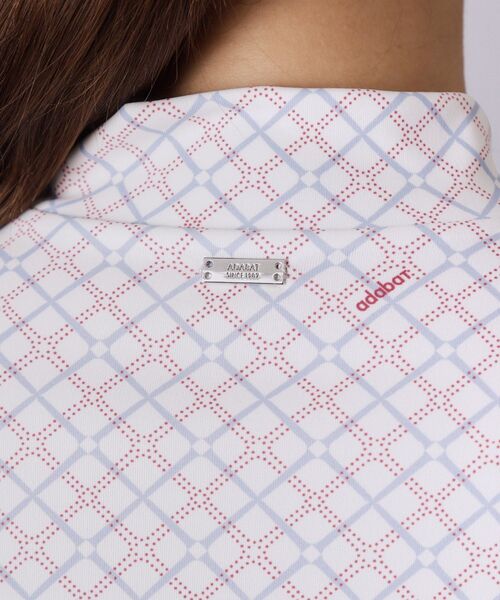 adabat(アダバット)の「ティーチェックプリントスムースモックT(Tシャツ/カットソー・レディース・ピンク系1/ホワイト系1・40/38/42)」の5枚目の写真