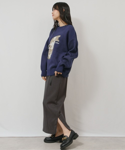 palm RICHE(ポームリシュ)の「猫ニット(ニット/セーター・レディース・レッド/ネイビー/チャコールグレー・M)」の15枚目の写真