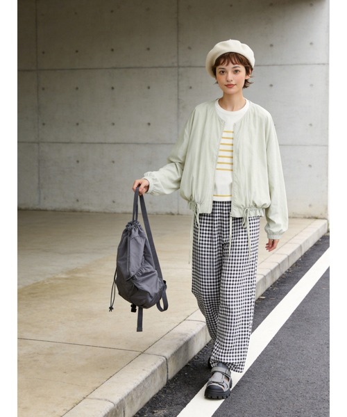 Sew loop（ソーループ）の「ギンガムチェックリラックスストレートパンツウエストゴム仕様（スラックス・レディース・ブラック×ホワイト・M/L）」の16枚目の写真