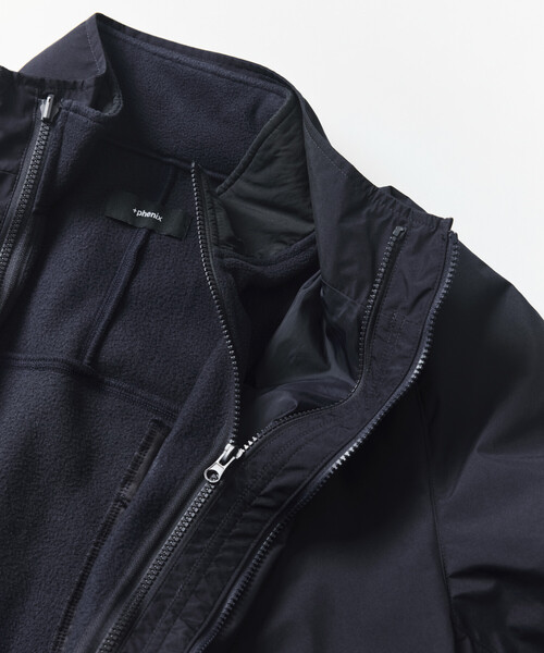 +phenix(プラスフェニックス)の「+phenix/プラスフェニックス 別注 GORE-TEX WINDSTOPPER 3WAY HARRINGTON JACKET/ゴアテックス ウインドストッパー 3WAY ハリントンジャケット(ブルゾン・メンズ・ネイビー/チャコールグレー/ブラック/グリーン・SMALL/MEDIUM/LARGE)」の6枚目の写真