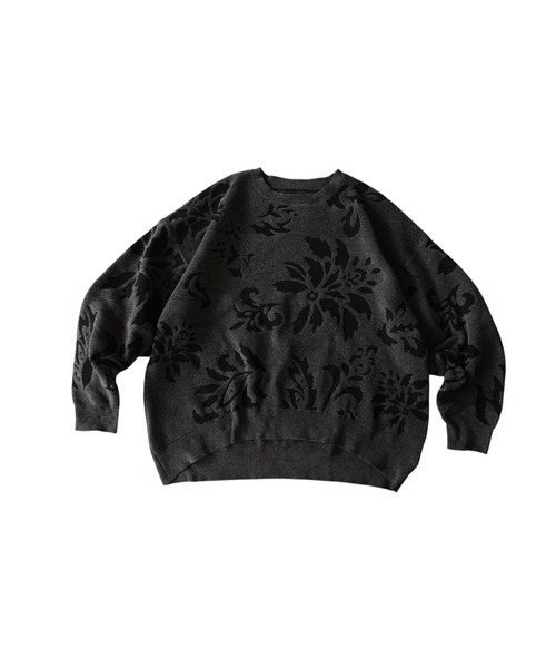 antiqua（アンティカ）の「モールヤーン 花柄 ニット（ニット/セーター・レディース・ブラック×ベージュ/グレー系その他・ONESIZE）」の17枚目の写真