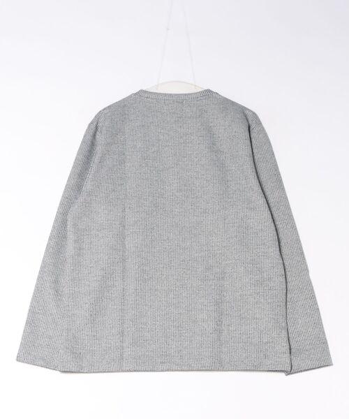 TAKA-Q（タカキュー）の「Tシャツ メンズ 長袖 クルーネック 綿混 ワッフル ジャガード（Tシャツ/カットソー・メンズ・ブラック/ホワイト×ブラック/ホワイト・MEDIUM/X-LARGE/LARGE）」の4枚目の写真