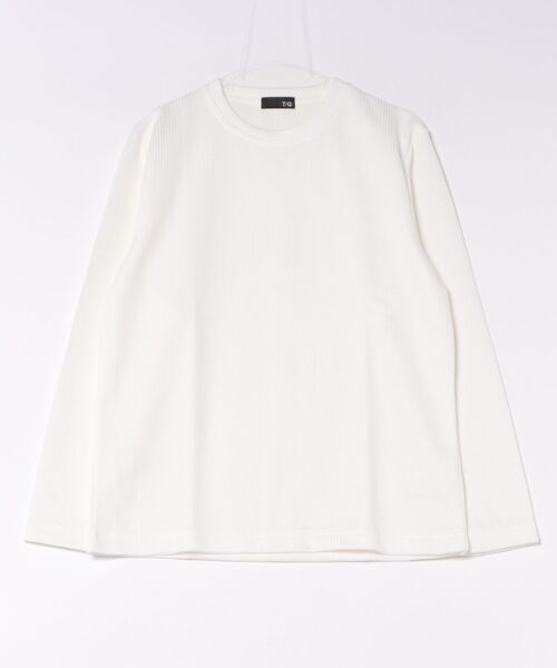 TAKA-Q（タカキュー）の「Tシャツ メンズ 長袖 クルーネック 綿混 ワッフル ジャガード（Tシャツ/カットソー・メンズ・ブラック/ホワイト×ブラック/ホワイト・MEDIUM/X-LARGE/LARGE）」の11枚目の写真
