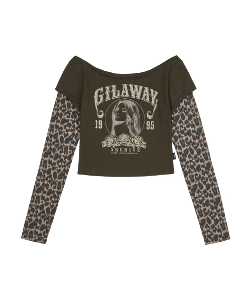 GILAARCHIVE(ギラアーカイブ)の「RUNAWAY GIRL レオパード ロングスリーブ_GREEN(Tシャツ/カットソー・レディース・その他・FREE)」の4枚目の写真
