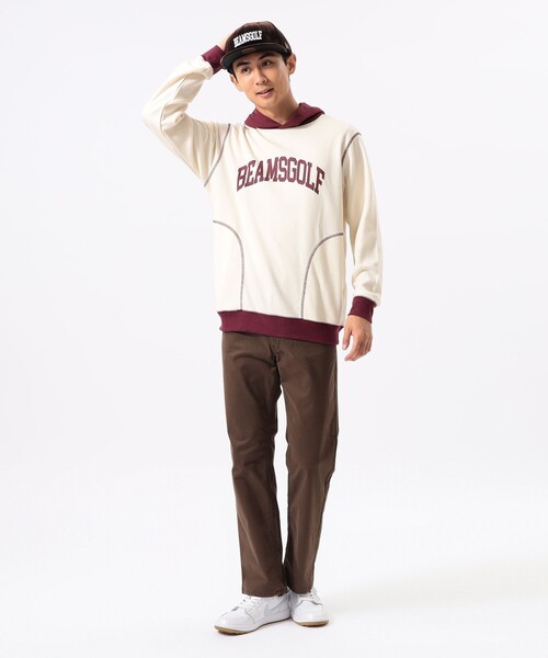 BEAMS GOLF（ビームスゴルフ）の「ORANGE LABEL / バイカラー ステッチ フーディー（スウェット・メンズ・ホワイト系その他5/ネイビー/グレー・S/M/L/XL）」の4枚目の写真