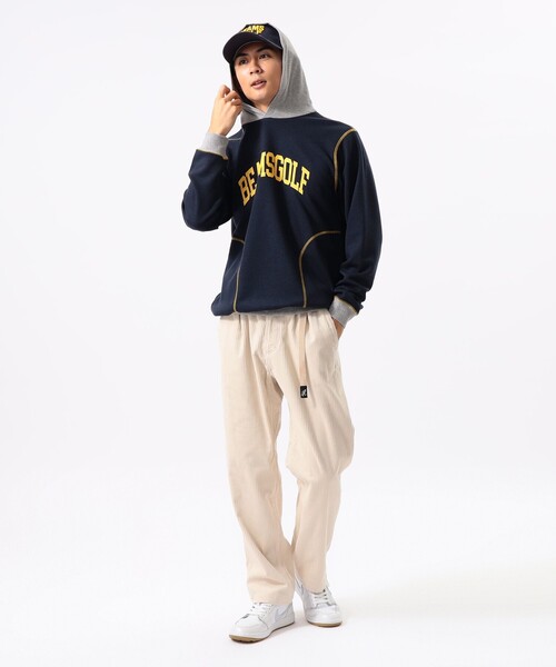BEAMS GOLF（ビームスゴルフ）の「ORANGE LABEL / バイカラー ステッチ フーディー（スウェット・メンズ・ホワイト系その他5/ネイビー/グレー・S/M/L/XL）」の6枚目の写真