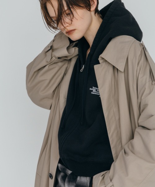CREDONA(クレドナ)の「WASHED VOLUME TRENCH COAT/ウォッシュド ボリューム トレンチ コート(トレンチコート・レディース・ネイビー/ベージュ・0/1)」の8枚目の写真