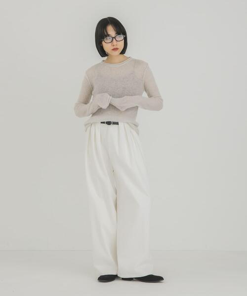 KBF（ケイビーエフ）の「スリムシアーニット（ニット/セーター・レディース・ブラウン/グレー/ホワイト系その他・ONE）」の19枚目の写真