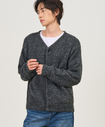 ヘアリー vneck クロップカーディガン (CHARCOAL)