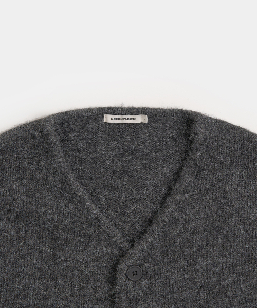 EXCONTAINER(エックスコンテナ)の「ヘアリー vneck クロップカーディガン (CHARCOAL)(カーディガン/ボレロ・メンズ・その他・MEDIUM/LARGE/X-LARGE)」の3枚目の写真