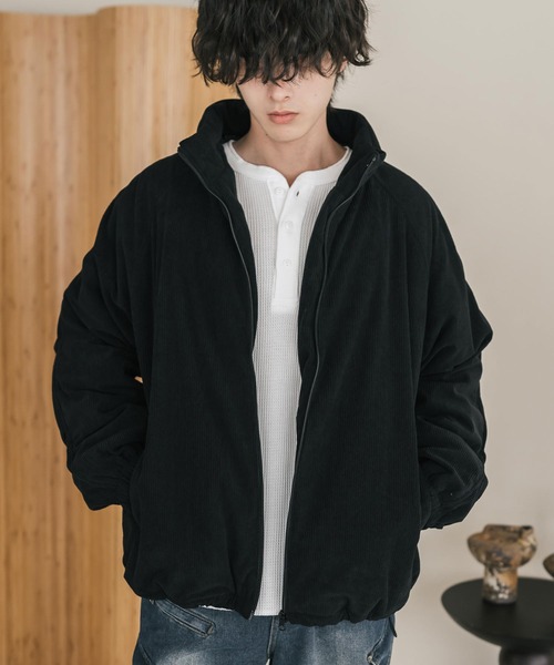 Rocky Monroe(ロッキーモンロー)の「コーデュロイ中綿スタンドブルゾン/オーバーサイズ中綿ジャケット(ブルゾン・メンズ・チャコール/ブラック/キャメル/カーキ/ベージュ/ブラウン・M/L/XL)」の14枚目の写真