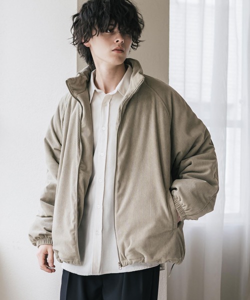 Rocky Monroe(ロッキーモンロー)の「コーデュロイ中綿スタンドブルゾン/オーバーサイズ中綿ジャケット(ブルゾン・メンズ・チャコール/ブラック/キャメル/カーキ/ベージュ/ブラウン・M/L/XL)」の22枚目の写真