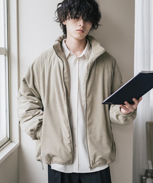 Rocky Monroe(ロッキーモンロー)の「コーデュロイ中綿スタンドブルゾン/オーバーサイズ中綿ジャケット(ブルゾン・メンズ・チャコール/ブラック/キャメル/カーキ/ベージュ/ブラウン・M/L/XL)」の21枚目の写真