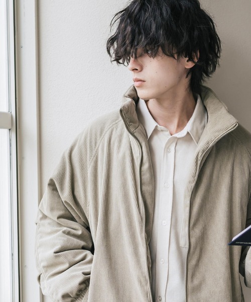 Rocky Monroe(ロッキーモンロー)の「コーデュロイ中綿スタンドブルゾン/オーバーサイズ中綿ジャケット(ブルゾン・メンズ・チャコール/ブラック/キャメル/カーキ/ベージュ/ブラウン・M/L/XL)」の20枚目の写真