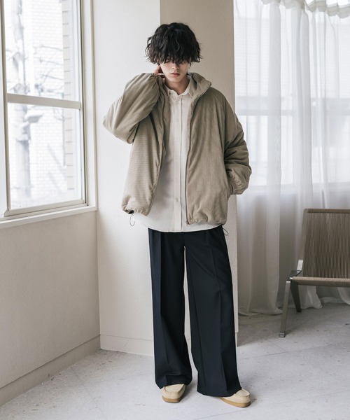 Rocky Monroe(ロッキーモンロー)の「コーデュロイ中綿スタンドブルゾン/オーバーサイズ中綿ジャケット(ブルゾン・メンズ・チャコール/ブラック/キャメル/カーキ/ベージュ/ブラウン・M/L/XL)」の18枚目の写真