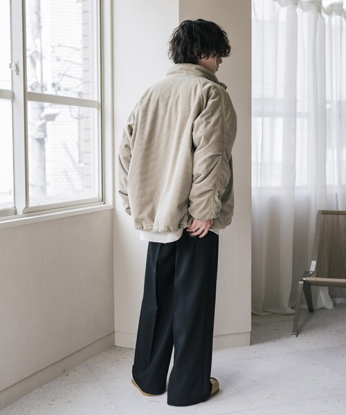 Rocky Monroe(ロッキーモンロー)の「コーデュロイ中綿スタンドブルゾン/オーバーサイズ中綿ジャケット(ブルゾン・メンズ・チャコール/ブラック/キャメル/カーキ/ベージュ/ブラウン・M/L/XL)」の17枚目の写真