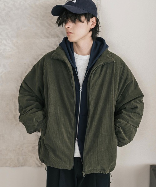 Rocky Monroe(ロッキーモンロー)の「コーデュロイ中綿スタンドブルゾン/オーバーサイズ中綿ジャケット(ブルゾン・メンズ・チャコール/ブラック/キャメル/カーキ/ベージュ/ブラウン・M/L/XL)」の15枚目の写真