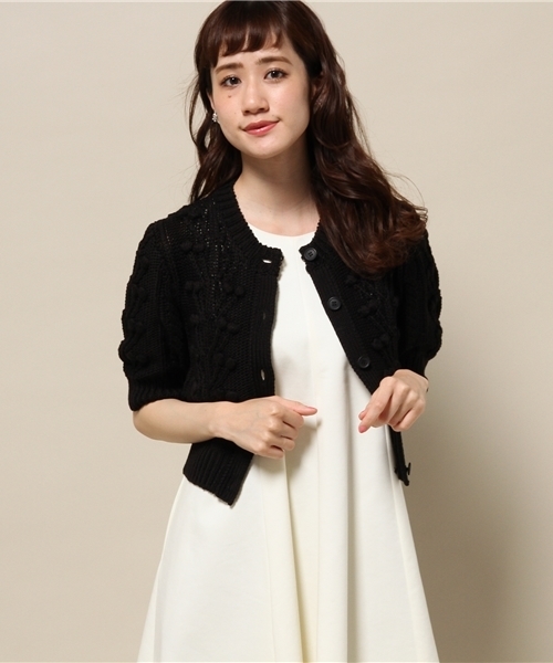 Banner Barrett（バナーバレット）の「ローゲージニットCD（カーディガン/ボレロ・レディース・ホワイト/ブラック/サックスブルー・38）」の13枚目の写真