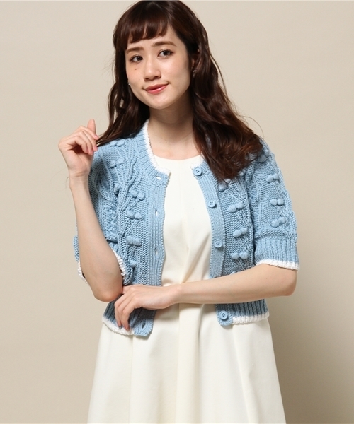 Banner Barrett（バナーバレット）の「ローゲージニットCD（カーディガン/ボレロ・レディース・ホワイト/ブラック/サックスブルー・38）」の3枚目の写真