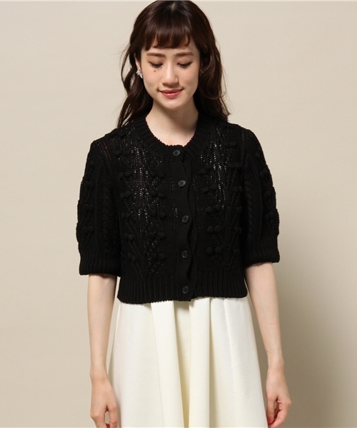 Banner Barrett（バナーバレット）の「ローゲージニットCD（カーディガン/ボレロ・レディース・ホワイト/ブラック/サックスブルー・38）」の4枚目の写真