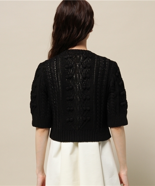 Banner Barrett（バナーバレット）の「ローゲージニットCD（カーディガン/ボレロ・レディース・ホワイト/ブラック/サックスブルー・38）」の6枚目の写真