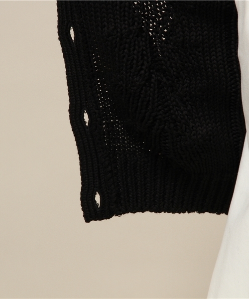 Banner Barrett（バナーバレット）の「ローゲージニットCD（カーディガン/ボレロ・レディース・ホワイト/ブラック/サックスブルー・38）」の9枚目の写真