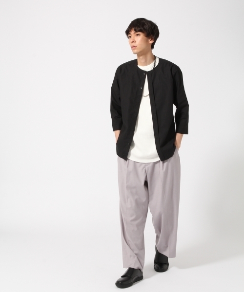 HARE（ハレ）の「カットオフシャツ七分袖(HARE)（シャツ/ブラウス・メンズ・ライトグレー/オフホワイト/ブラック・MEDIUM/SMALL）」の5枚目の写真