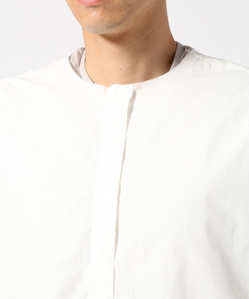 HARE（ハレ）の「カットオフシャツ七分袖(HARE)（シャツ/ブラウス・メンズ・ライトグレー/オフホワイト/ブラック・MEDIUM/SMALL）」の11枚目の写真