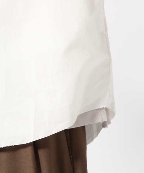 HARE（ハレ）の「カットオフシャツ七分袖(HARE)（シャツ/ブラウス・メンズ・ライトグレー/オフホワイト/ブラック・MEDIUM/SMALL）」の14枚目の写真