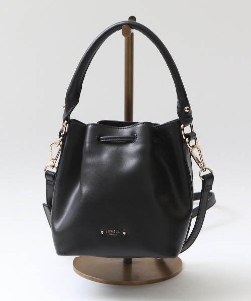 LOWELL things（ロウェル　シングス）の「ドロストリングBAG（ショルダーバッグ・レディース・ライトグレー/ブラック/オレンジ・FREE）」の5枚目の写真