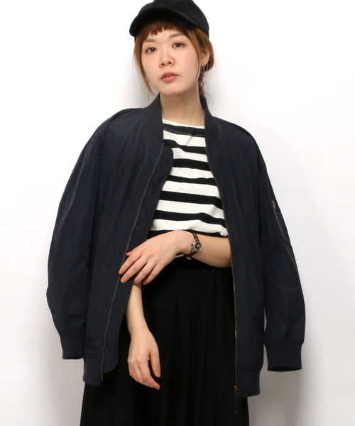 LBC（エルビーシー）の「タフタロングMA-1（MA-1・レディース・オリーブ/ネイビー・LARGE/MEDIUM）」の2枚目の写真