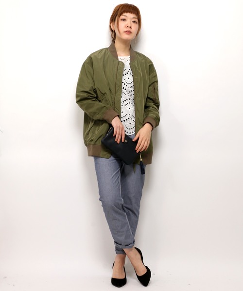 LBC（エルビーシー）の「タフタロングMA-1（MA-1・レディース・オリーブ/ネイビー・LARGE/MEDIUM）」の7枚目の写真