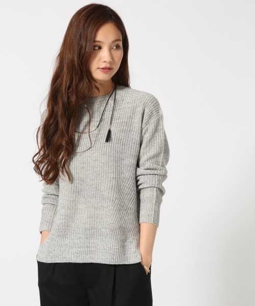 GLOBAL WORK(グローバルワーク)の「【一部店舗限定】7ゲージネック2WAYニットプルオーバー長袖/727599(ニット/セーター・レディース・ホワイト/ネイビー/グレー・MEDIUM/LARGE)」の5枚目の写真