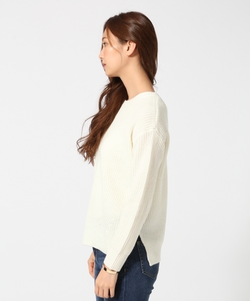 GLOBAL WORK(グローバルワーク)の「【一部店舗限定】7ゲージネック2WAYニットプルオーバー長袖/727599(ニット/セーター・レディース・ホワイト/ネイビー/グレー・MEDIUM/LARGE)」の15枚目の写真