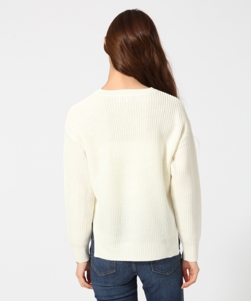 GLOBAL WORK(グローバルワーク)の「【一部店舗限定】7ゲージネック2WAYニットプルオーバー長袖/727599(ニット/セーター・レディース・ホワイト/ネイビー/グレー・MEDIUM/LARGE)」の16枚目の写真