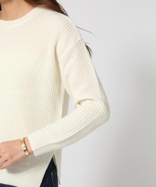 GLOBAL WORK(グローバルワーク)の「【一部店舗限定】7ゲージネック2WAYニットプルオーバー長袖/727599(ニット/セーター・レディース・ホワイト/ネイビー/グレー・MEDIUM/LARGE)」の18枚目の写真