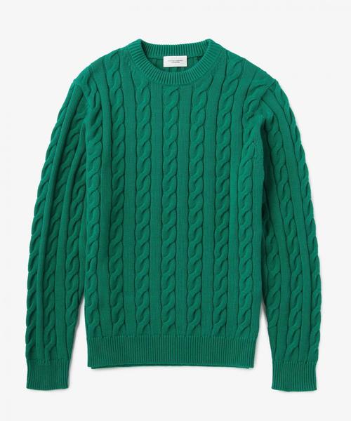 UNITED ARROWS（ユナイテッドアローズ）の「USBS コットン ケーブル クルーネック ニット ◆（ニット/セーター・メンズ・ホワイト/ケリー/ネイビー/ライトブルー/レッド・X-SMALL/SMALL/XX-LARGE/X-LARGE/LARGE/MEDIUM）」の3枚目の写真