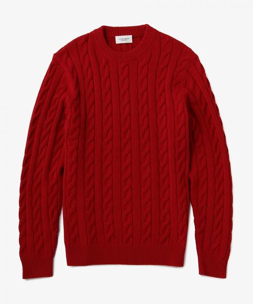 UNITED ARROWS（ユナイテッドアローズ）の「USBS コットン ケーブル クルーネック ニット ◆（ニット/セーター・メンズ・ホワイト/ケリー/ネイビー/ライトブルー/レッド・X-SMALL/SMALL/XX-LARGE/X-LARGE/LARGE/MEDIUM）」の5枚目の写真