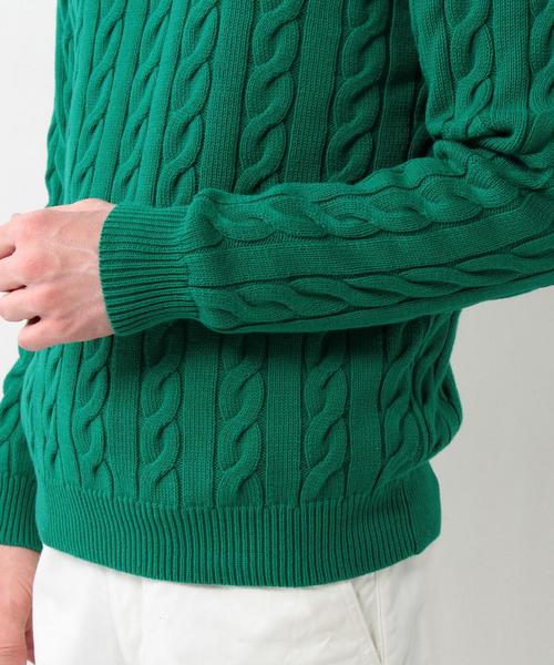 UNITED ARROWS（ユナイテッドアローズ）の「USBS コットン ケーブル クルーネック ニット ◆（ニット/セーター・メンズ・ホワイト/ケリー/ネイビー/ライトブルー/レッド・X-SMALL/SMALL/XX-LARGE/X-LARGE/LARGE/MEDIUM）」の17枚目の写真