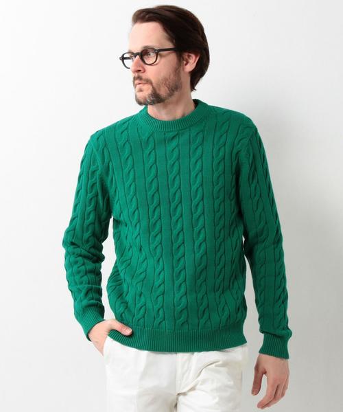 UNITED ARROWS（ユナイテッドアローズ）の「USBS コットン ケーブル クルーネック ニット ◆（ニット/セーター・メンズ・ホワイト/ケリー/ネイビー/ライトブルー/レッド・X-SMALL/SMALL/XX-LARGE/X-LARGE/LARGE/MEDIUM）」の20枚目の写真