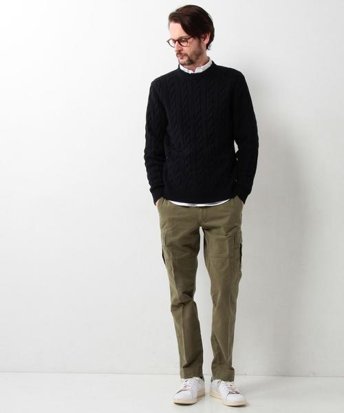 UNITED ARROWS（ユナイテッドアローズ）の「USBS コットン ケーブル クルーネック ニット ◆（ニット/セーター・メンズ・ホワイト/ケリー/ネイビー/ライトブルー/レッド・X-SMALL/SMALL/XX-LARGE/X-LARGE/LARGE/MEDIUM）」の13枚目の写真