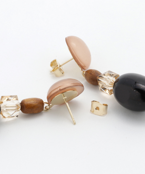 archives（アルシーヴ）の「アソート大ぶりピアス（ピアス（両耳用）・レディース・ブラック/カーキ/イエロー・MEDIUM）」の4枚目の写真