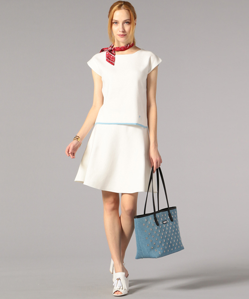 LOVELESS（ラブレス）の「【LOVELESS】WOMENS フレンチスリーブトップス（ニット/セーター・レディース・ネイビー/ホワイト・36/34）」の10枚目の写真