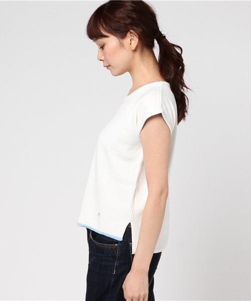 LOVELESS（ラブレス）の「【LOVELESS】WOMENS フレンチスリーブトップス（ニット/セーター・レディース・ネイビー/ホワイト・36/34）」の4枚目の写真