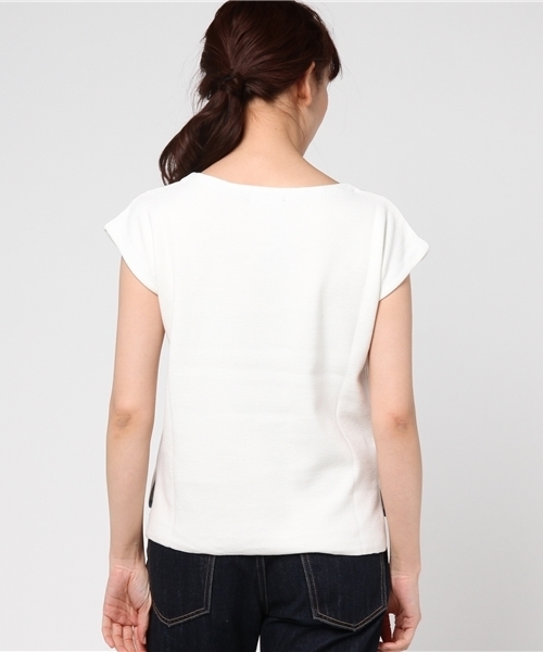 LOVELESS（ラブレス）の「【LOVELESS】WOMENS フレンチスリーブトップス（ニット/セーター・レディース・ネイビー/ホワイト・36/34）」の5枚目の写真
