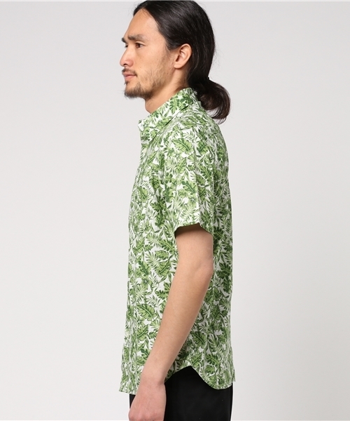 ikka（イッカ）の「リーフプリントシャツ（シャツ/ブラウス・メンズ・ブラウン/グリーン・LARGE/MEDIUM/X-LARGE）」の3枚目の写真