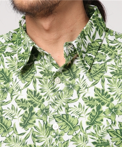 ikka（イッカ）の「リーフプリントシャツ（シャツ/ブラウス・メンズ・ブラウン/グリーン・LARGE/MEDIUM/X-LARGE）」の5枚目の写真