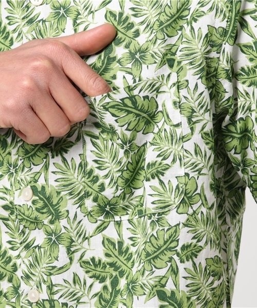 ikka（イッカ）の「リーフプリントシャツ（シャツ/ブラウス・メンズ・ブラウン/グリーン・LARGE/MEDIUM/X-LARGE）」の7枚目の写真