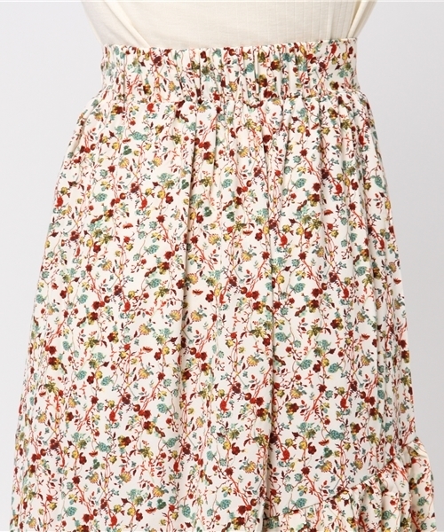 Bou Jeloud（ブージュルード）の「【WEB限定】フルーレットプリント切替ロングスカート（スカート・レディース・オフホワイト/イエロー/ネイビー・38）」の5枚目の写真